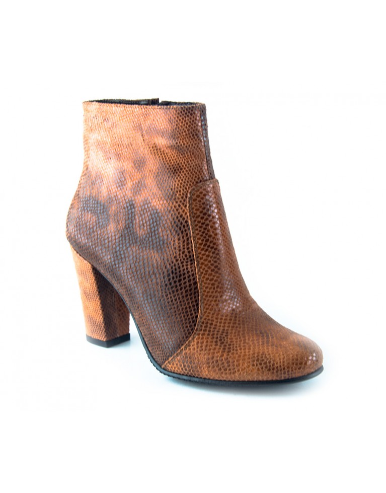 botine de dama cu snake print portocaliu