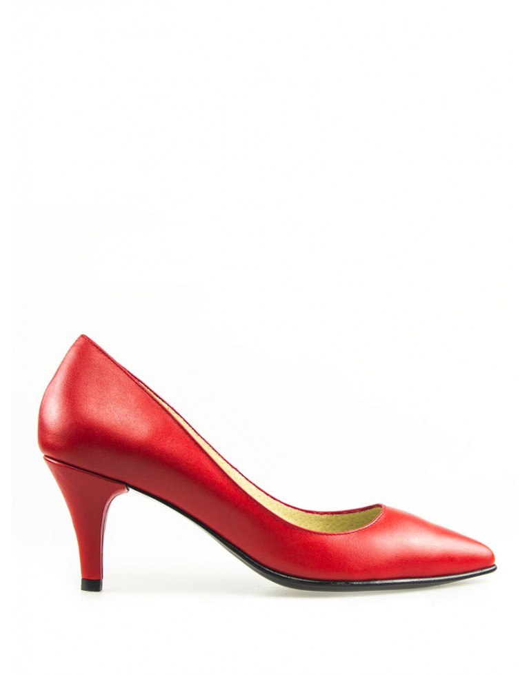 Pantofi dama stiletto rosii cu toc mic 5cm