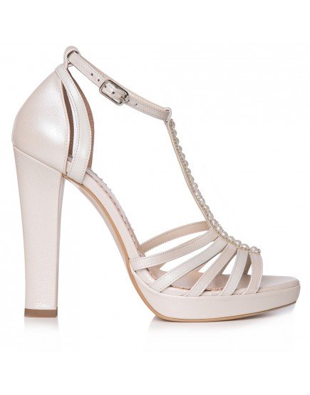 Sandale de mireasa ivory cu platforma Giselle