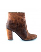 botine de dama cu snake print portocaliu