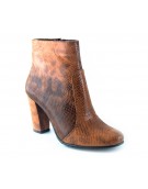 botine de dama cu snake print portocaliu