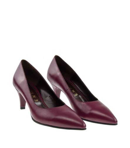 Pantofi dama stiletto marsala cu toc mic 5cm