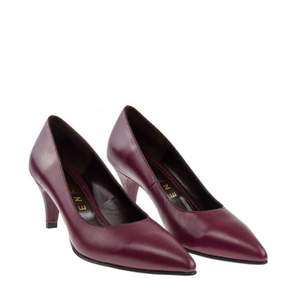 Pantofi dama stiletto marsala cu toc mic 5cm