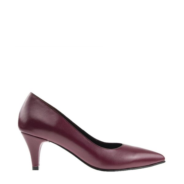 Pantofi dama stiletto marsala cu toc mic 5cm
